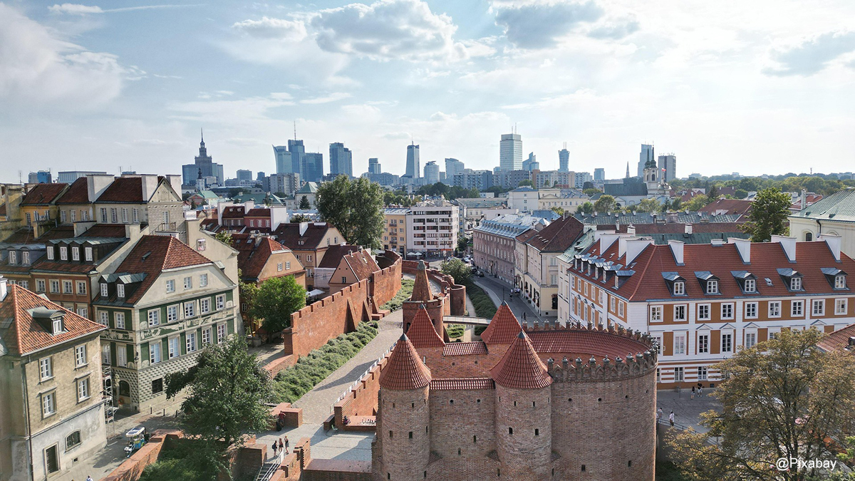 Warsaw, Poland, Aerial photo image Warsaw, Poland, Aerial photo image