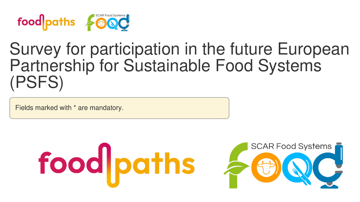 HELP US TO BUILD THE EU PARTNERSHIP FOR SUSTAINABLE FOOD SYSTEMS!